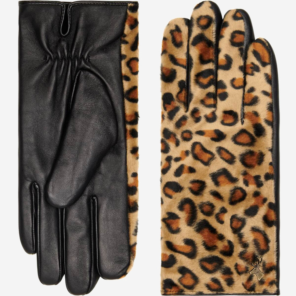 Leopard - sheep leather gloves with warm fleece lining & touchscreen feature - Schwartz & von Halen - UK - 2