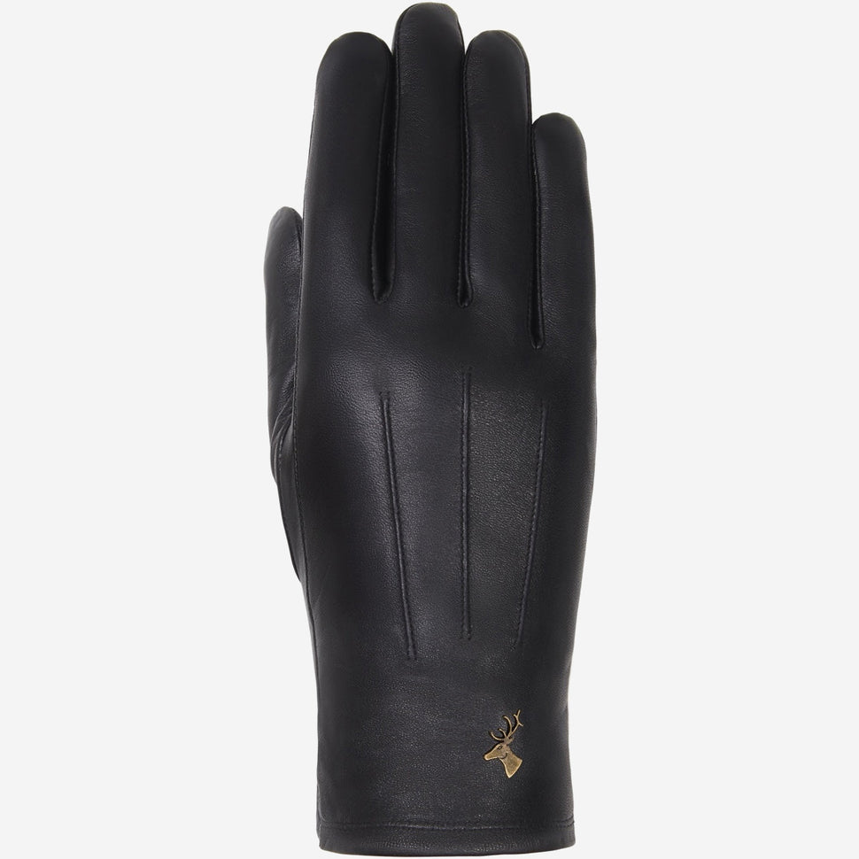 Lily (black) - sheepskin leather gloves with warm fleece lining & touchscreen feature - Schwartz & von Halen - UK -
