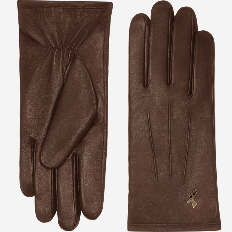 Lily (dark brown) - sheepskin leather gloves with warm fleece lining & touchscreen feature - Schwartz & von Halen - UK - 2