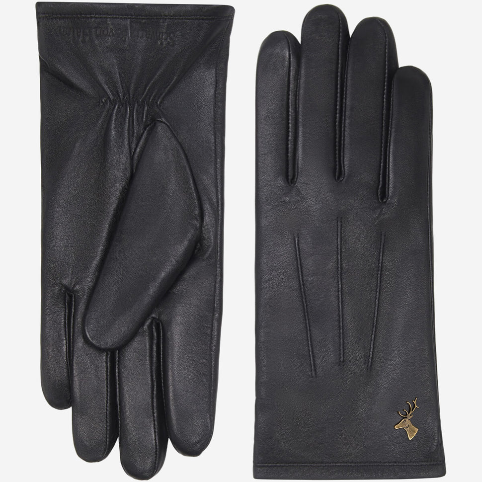 Lily (black) - sheepskin leather gloves with warm fleece lining & touchscreen feature - Schwartz & von Halen - UK - 2