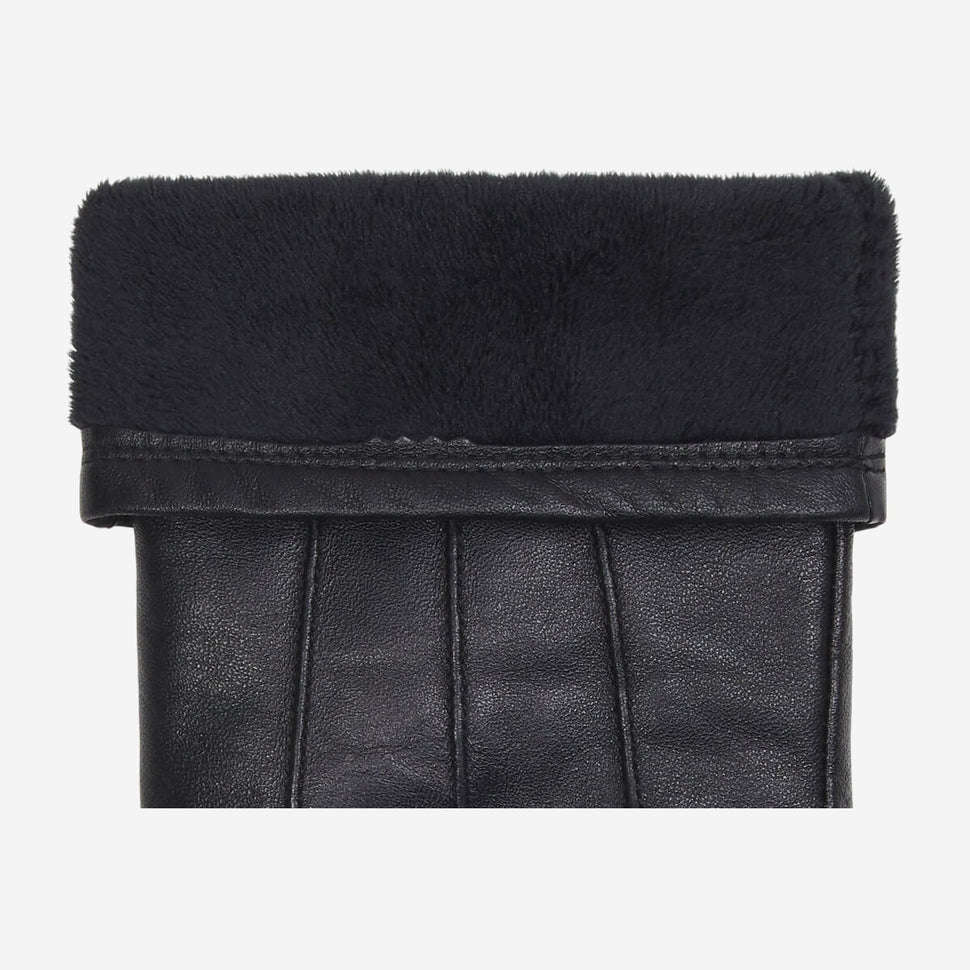 Lily (black) - sheepskin leather gloves with warm fleece lining & touchscreen feature - Schwartz & von Halen - UK - 3
