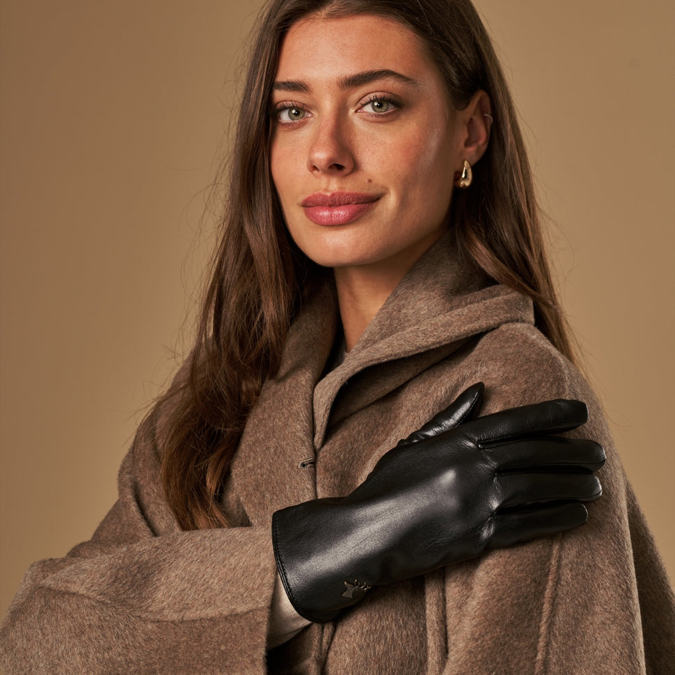 Luna - vegan leather gloves with fleece lining & touchscreen feature - Schwartz & von Halen - UK - 9