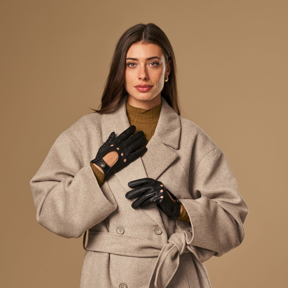 Marley (black) – luxurious driving gloves made of American deerskin leather - Schwartz & von Halen - UK - 3