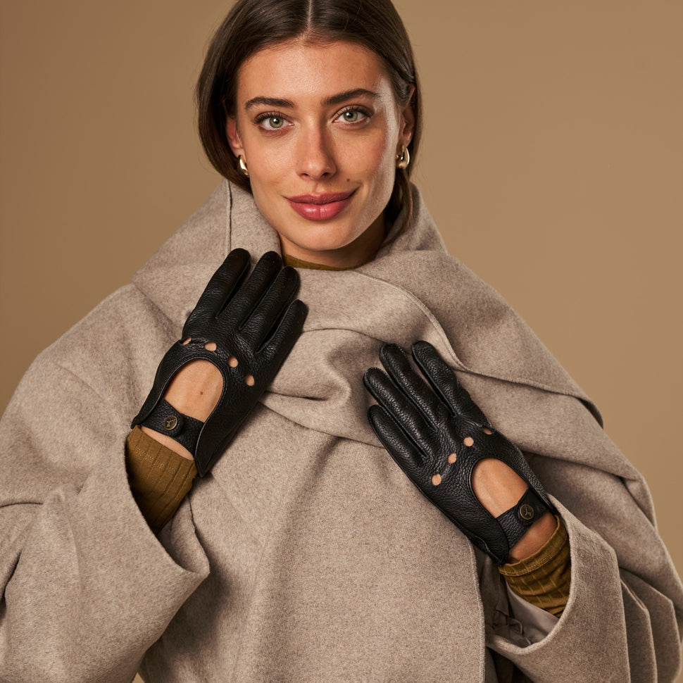 Marley (black) – luxurious driving gloves made of American deerskin leather - Schwartz & von Halen - UK - 6