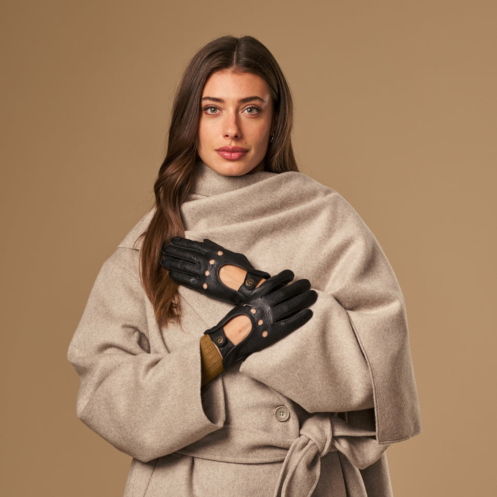 Marley (black) – luxurious driving gloves made of American deerskin leather - Schwartz & von Halen - UK - 9