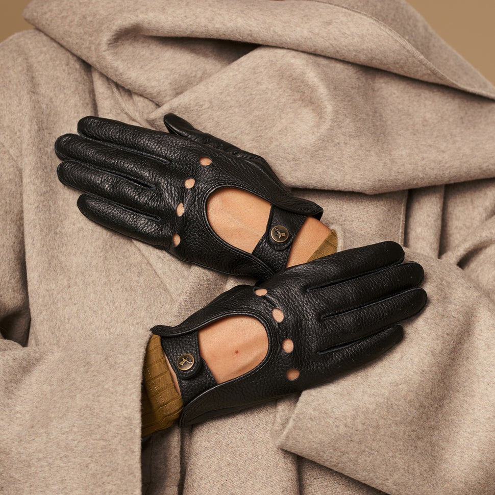 Marley (black) – luxurious driving gloves made of American deerskin leather - Schwartz & von Halen - UK - 10
