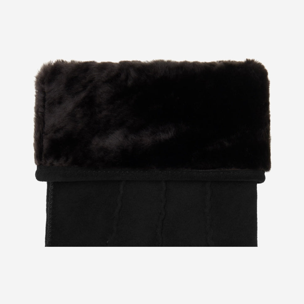 Matthew (black) - suede goatskin leather gloves with luxurious sheep fur lining - Schwartz & von Halen - UK - 3