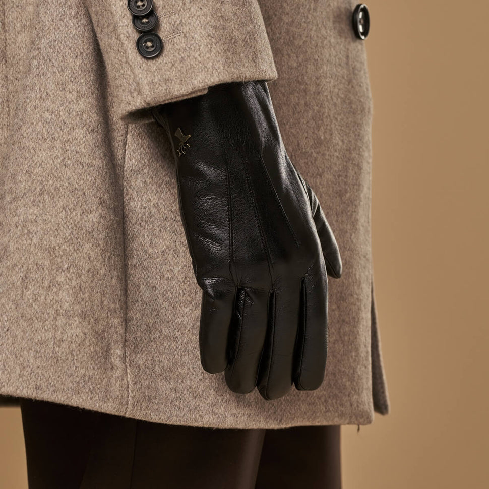 Musk - vegan leather gloves with fleece lining & touchscreen feature - Schwartz & von Halen - UK - 7