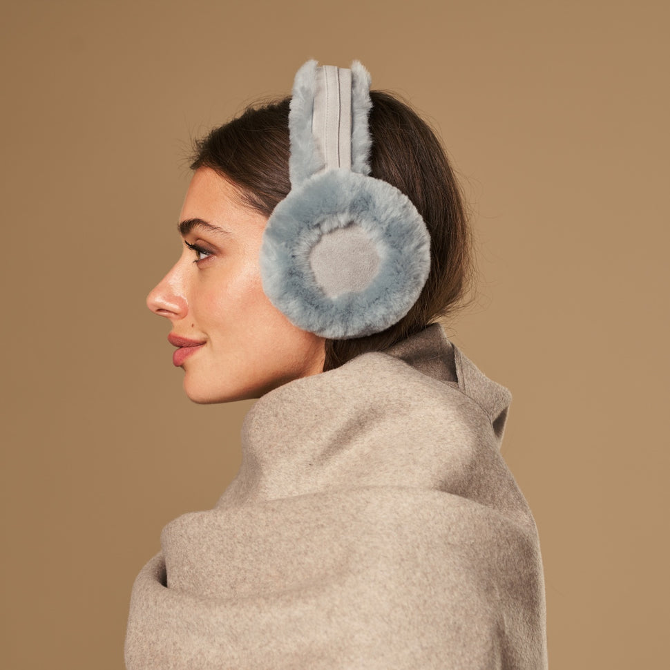 Nathaly (grey) – warm and stylish earmuffs from natural sheepskin and suede - Schwartz & von Halen - UK - 6