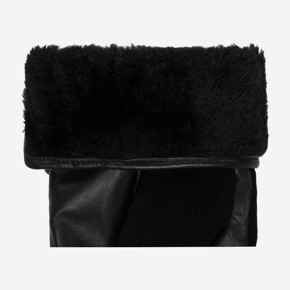Nora - sheepskin leather gloves with faux fur lining & touchscreen feature - Schwartz & von Halen - UK - 3