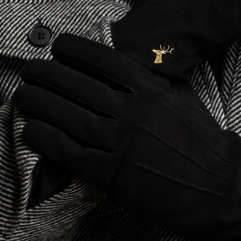 Rex (black) - suede goatskin leather gloves with luxurious wool/cashmere lining - Schwartz & von Halen - UK - 10