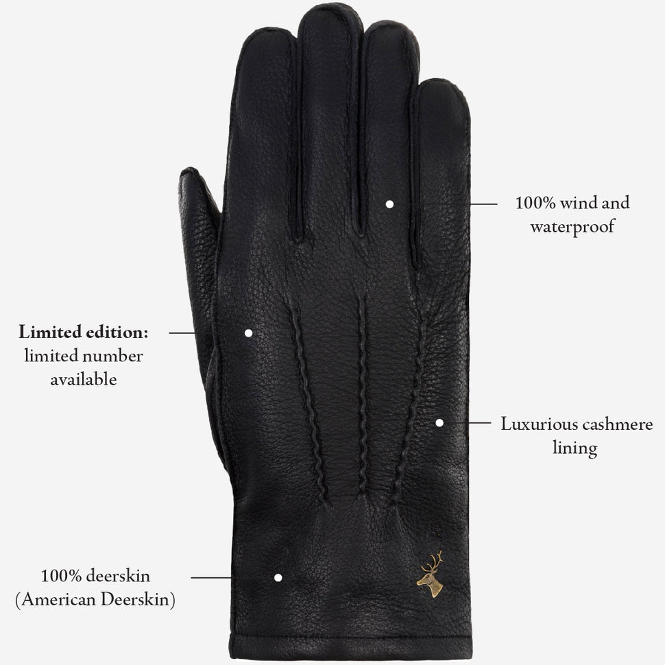Charles – luxurious American deerskin leather gloves with warm cashmere lining- Schwartz & von Halen - UK - 14
