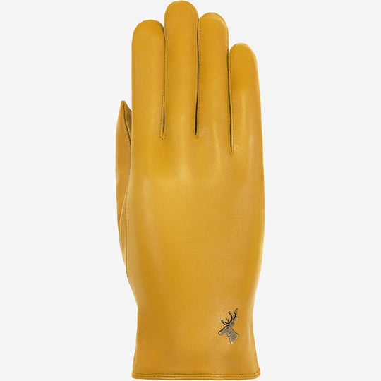 Ivy (yellow) - Sheepskin leather gloves with wool/cashmere lining & touchscreen feature