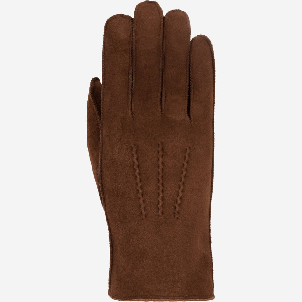 Clooney (brown) - suede leather gloves with luxurious sheep fur lining- Schwartz & von Halen - UK - 1