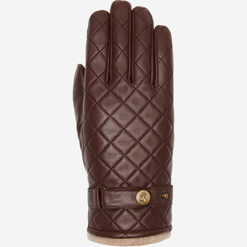 Smith (brown) - sheepskin leather gloves with snap closure & touchscreen feature - Schwartz & von Halen - UK - 1