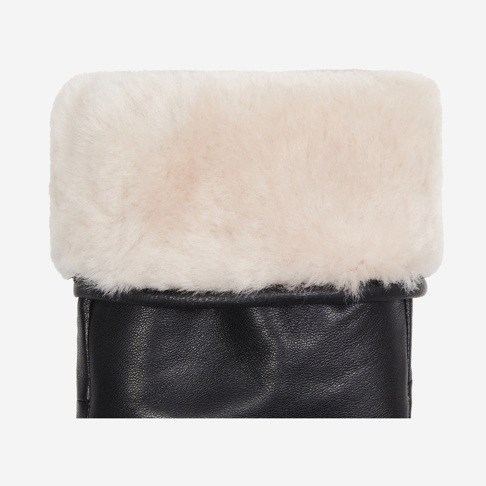 Mia – stylish leather mittens with luxurious lambswool lining & touchscreen feature - Schwartz & von Halen - UK - 3