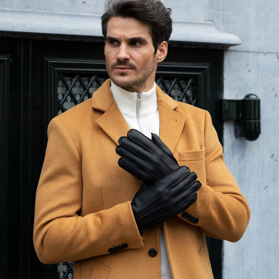 Charles – luxurious American deerskin leather gloves with warm cashmere lining- Schwartz & von Halen - UK - 7