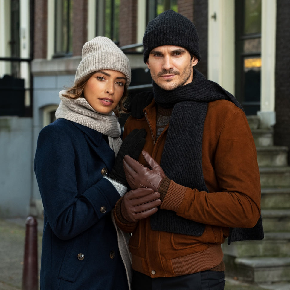 James (brown) - classic sheepskin leather gloves with luxurious cashmere lining & touchscreen feature - Schwartz & von Halen - UK - 7