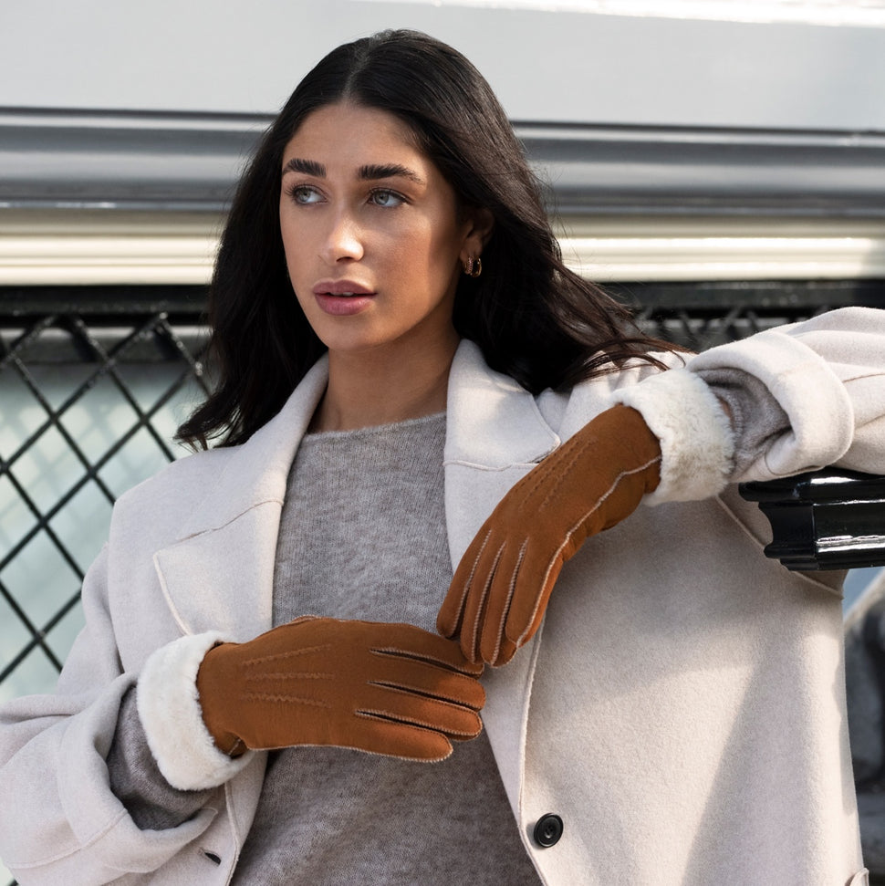 Giocante - suede leather gloves with luxurious sheep fur lining - Schwartz & von Halen - UK - 11