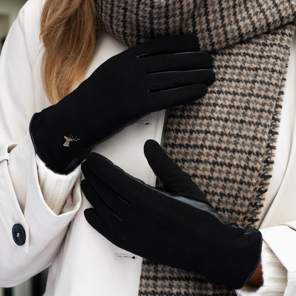 Nora - sheepskin leather gloves with faux fur lining & touchscreen feature - Schwartz & von Halen - UK - 7