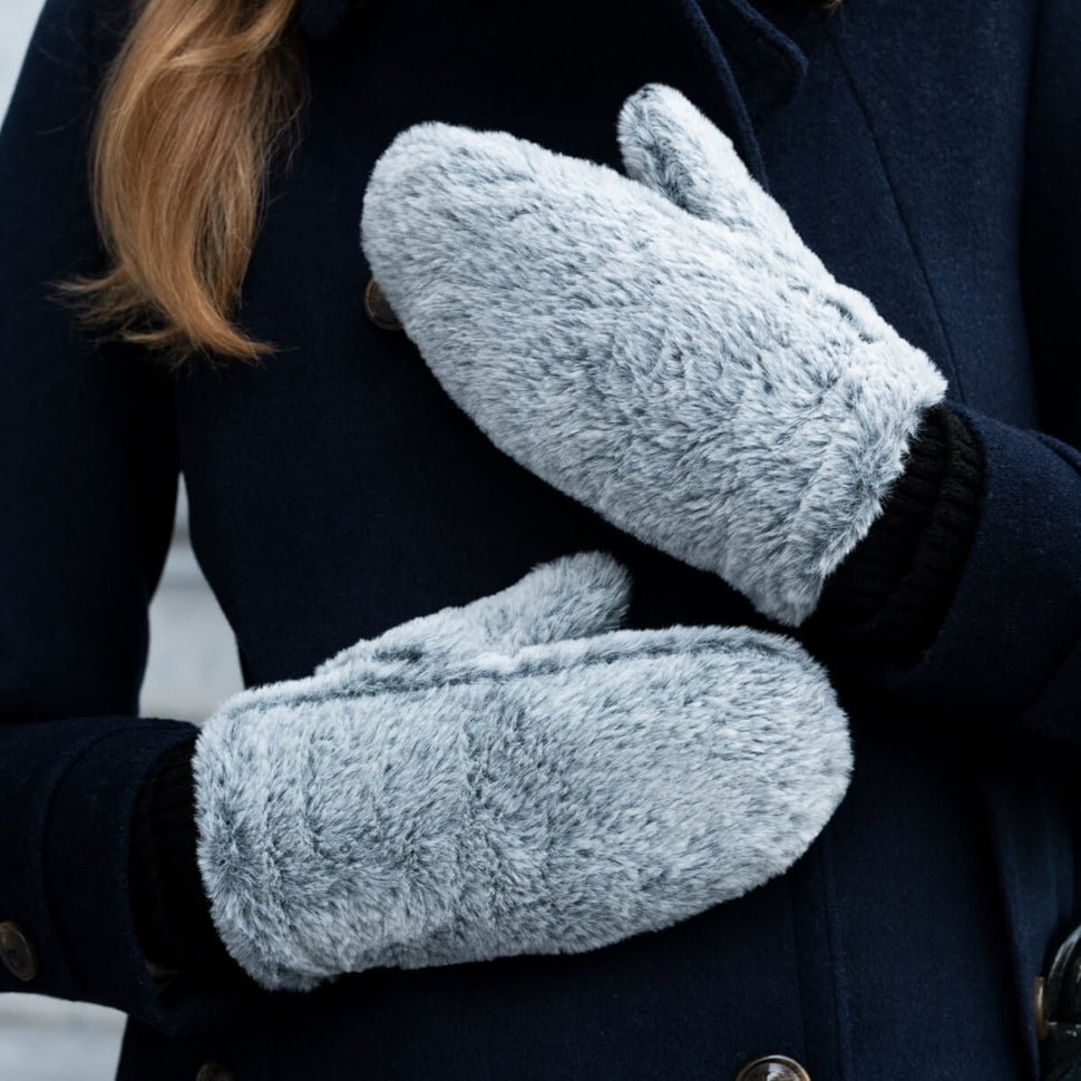 Camila – fluffy mittens with faux lamb fur lining and adjustable cuff- Schwartz & von Halen - UK - 8