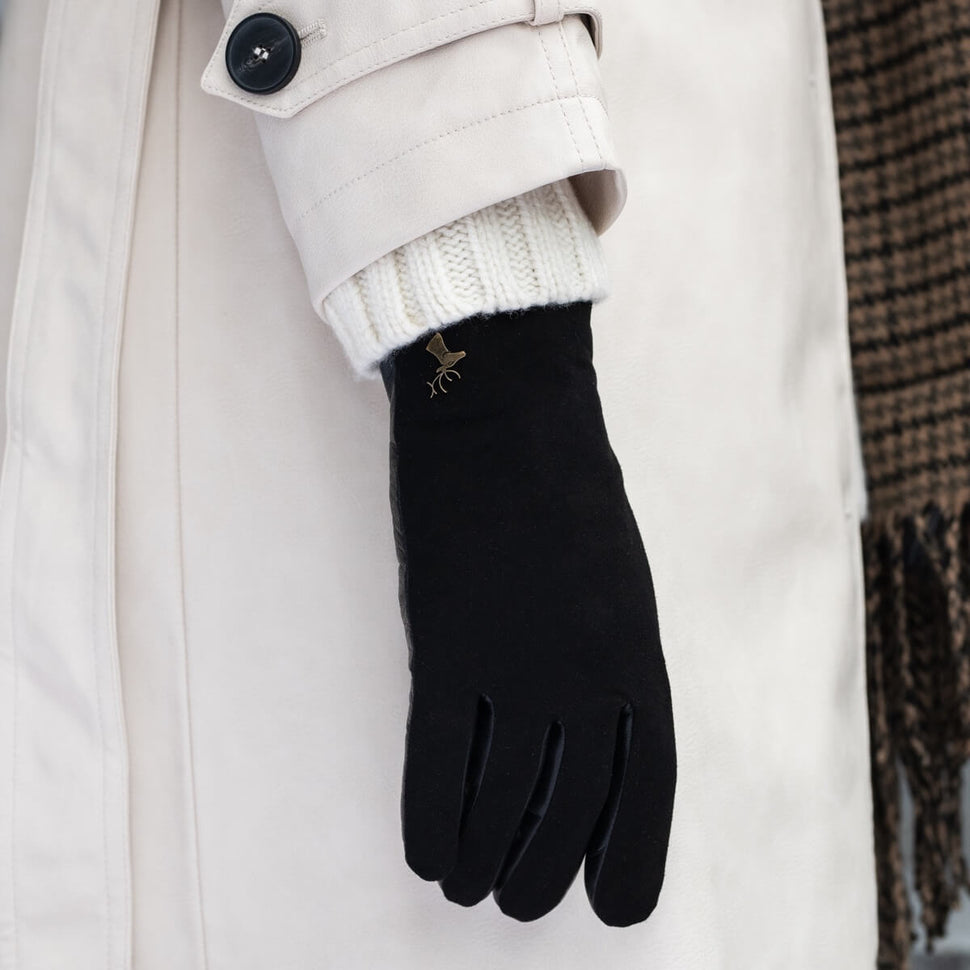 Nora - sheepskin leather gloves with faux fur lining & touchscreen feature - Schwartz & von Halen - UK - 9