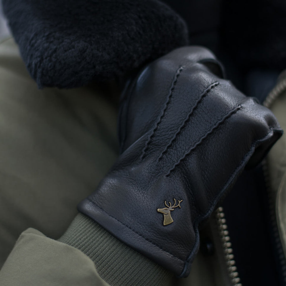 Charles – luxurious American deerskin leather gloves with warm cashmere lining- Schwartz & von Halen - UK - 10