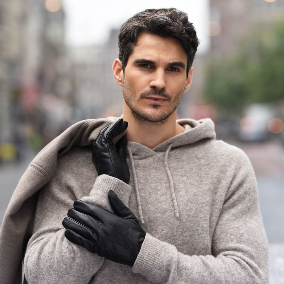 Al Capone – sheepskin leather gloves with luxurious faux fur lining & touchscreen feature - Schwartz & von Halen - UK - 9