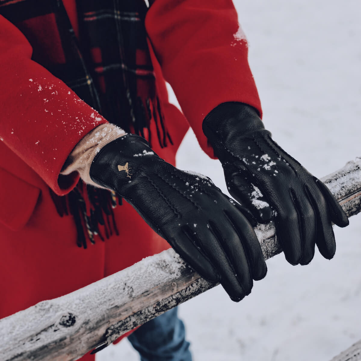 Alessandra (black) - goatskin leather gloves with lambswool lining & touchscreen feature- Schwartz & von Halen - UK - 8