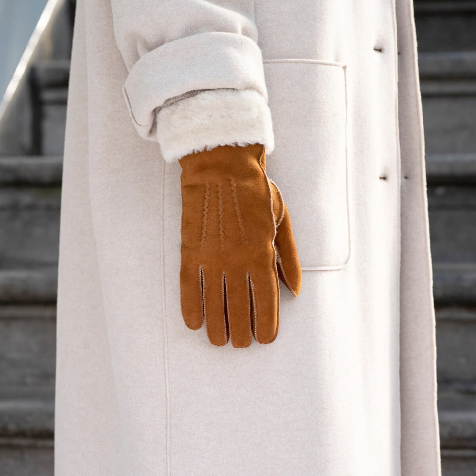 Giocante - suede leather gloves with luxurious sheep fur lining - Schwartz & von Halen - UK - 9