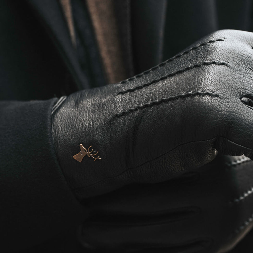 Hunter (black) – goatskin leather gloves with lambswool lining & touchscreen feature - Schwartz & von Halen - UK - 12