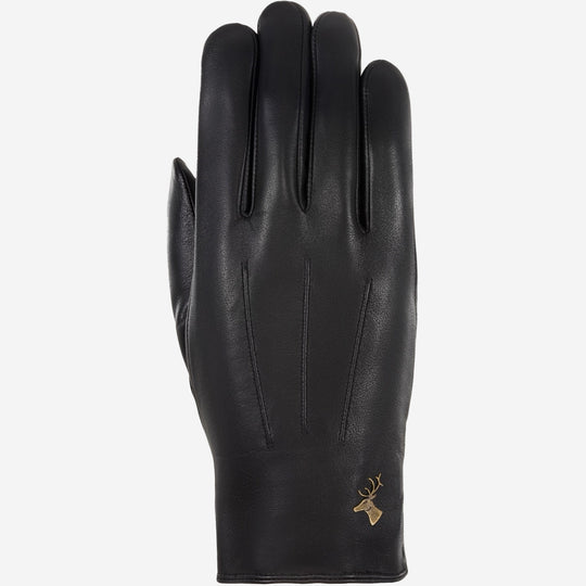 Al Capone (black) – Sheepskin leather gloves with luxurious faux fur lining & touchscreen feature