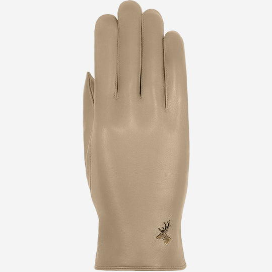 Ivy (beige) – Sheepskin leather gloves with wool/cashmere lining & touchscreen feature