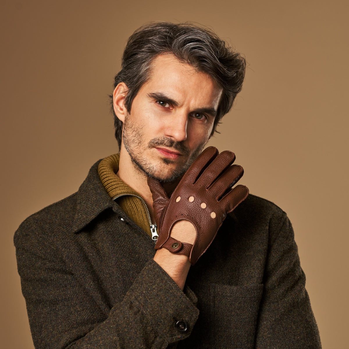 Austin (brown) – luxurious driving gloves made of American deerskin leather - Schwartz & von Halen - UK - 5