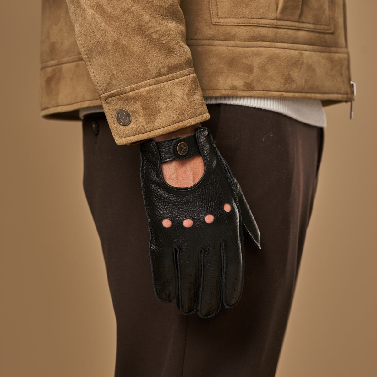 小物 DEVOA Glove Type Deer Leather Men's Black Leather Driving Gloves Deerskin – Schwartz & von Halen®