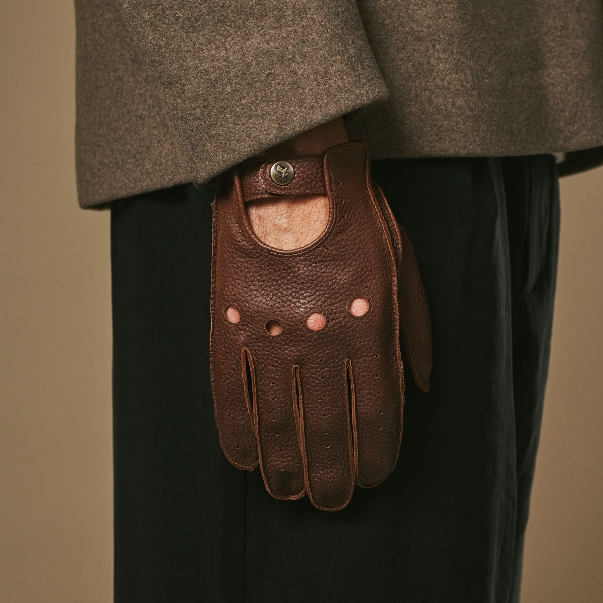 Men's Brown Leather Driving Gloves Deerskin – Schwartz & von Halen®