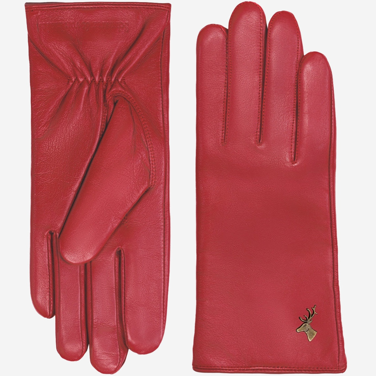 Ivy (red) – sheepskin leather gloves with wool/cashmere lining & touchscreen feature - Schwartz & von Halen - UK - 2