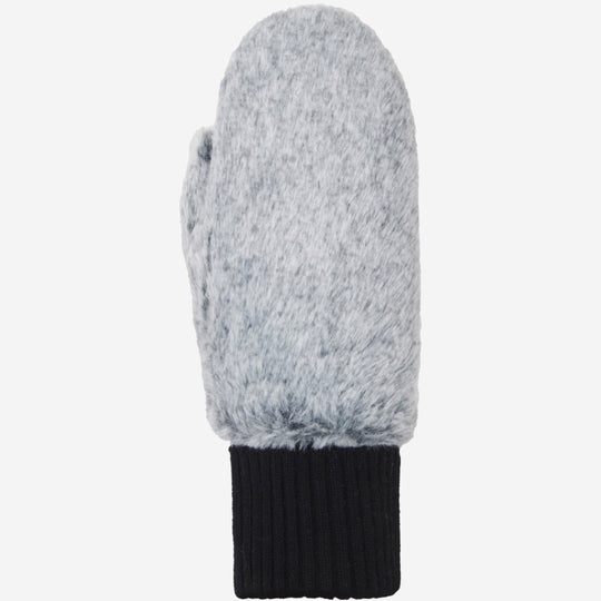Camila (grey) – Fluffy mittens with faux lamb fur lining and adjustable cuff