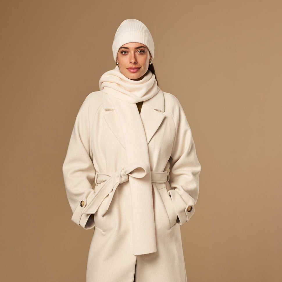 Charlie (cream) - premium scarf made of soft Merino wool (unisex) - Schwartz & von Halen - US - 3