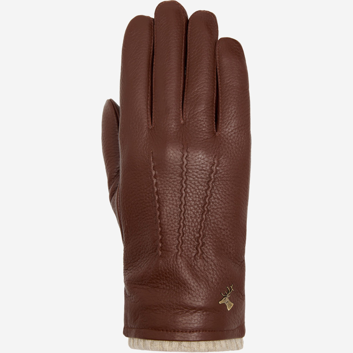 Columbus (brown) – luxurious deerskin (American deerskin) leather gloves with warm wool lining - Schwartz & von Halen - UK - 1