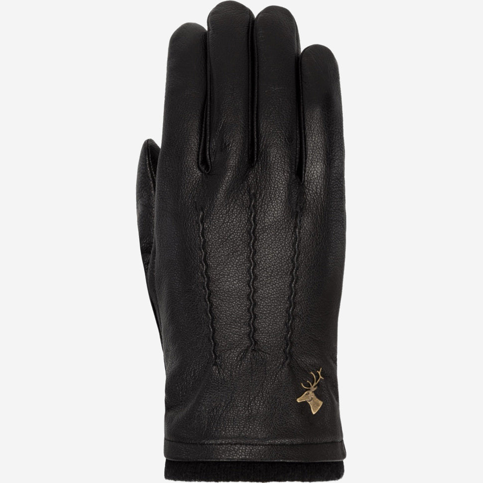 Harvey (black) - goatskin leather gloves with luxurious wool lining & touchscreen feature - Schwartz & von Halen - UK - 1
