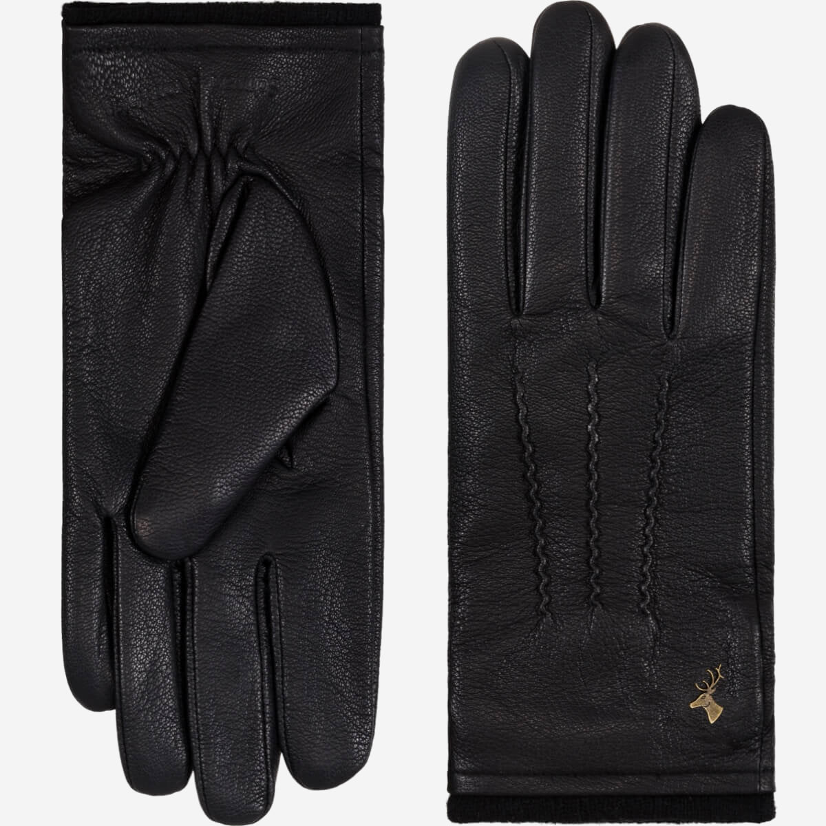 Harvey (black) - goatskin leather gloves with luxurious wool lining & touchscreen feature - Schwartz & von Halen - UK - 2