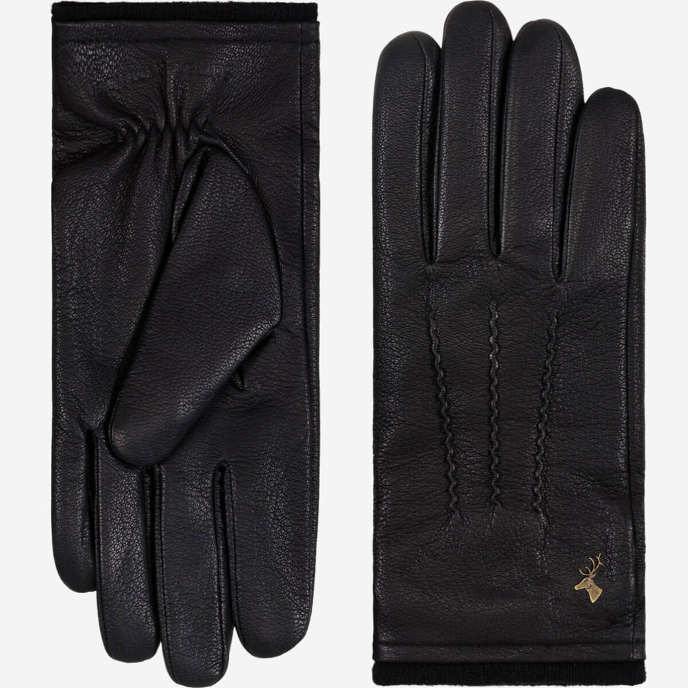 Harvey (black) - goatskin leather gloves with luxurious wool lining & touchscreen feature - Schwartz & von Halen - UK - 2