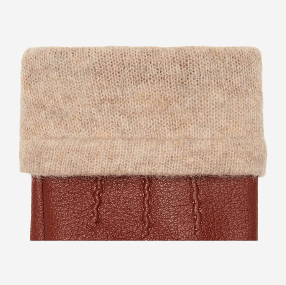 Harvey (cognac) - goatskin leather gloves with luxurious wool lining & touchscreen feature - Schwartz & von Halen - UK - 3