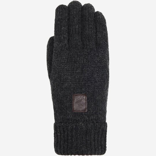 Hudson (dark grey) - Knitted gloves from Shetland wool with warm fleece lining
