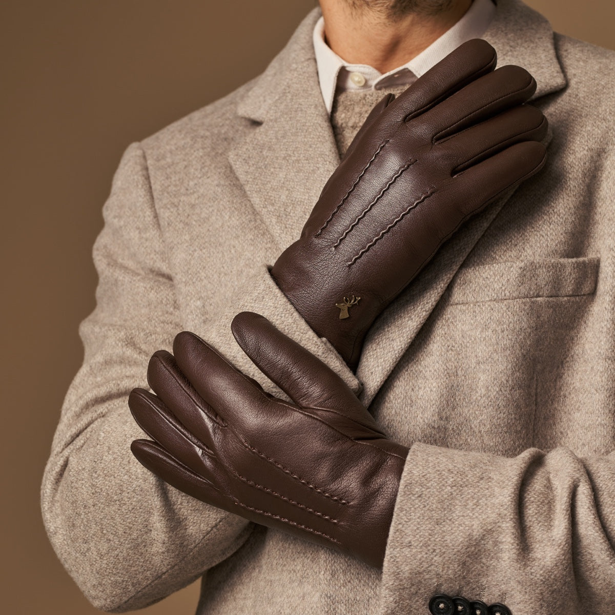 Hunter (brown) – goatskin gloves with lambswool lining & touchscreen feature - Schwartz & von Halen - UK - 8