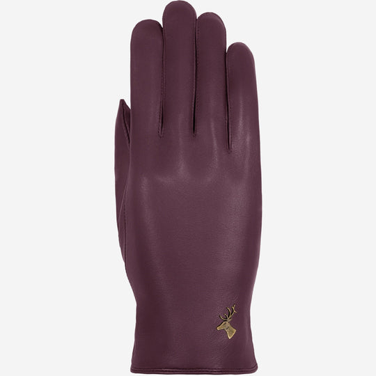 Ivy (purple) - Sheepskin leather gloves with wool/cashmere lining & touchscreen feature
