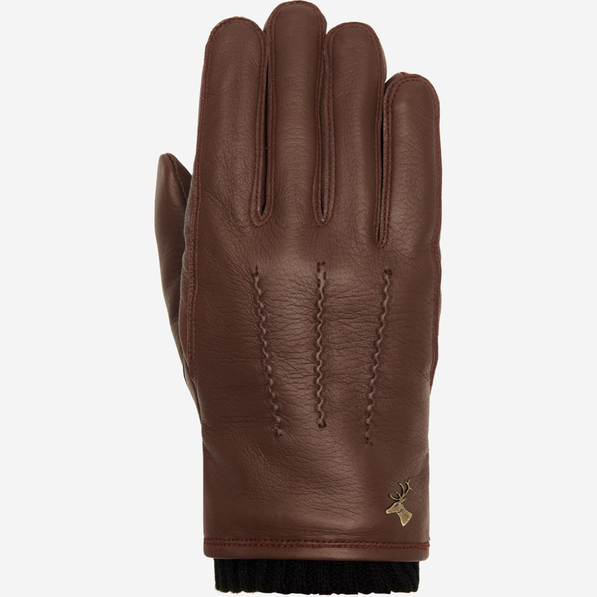 William (brown) - goatskin leather gloves with warm fleece lining and press-stud - Schwartz & von Halen - UK - 1