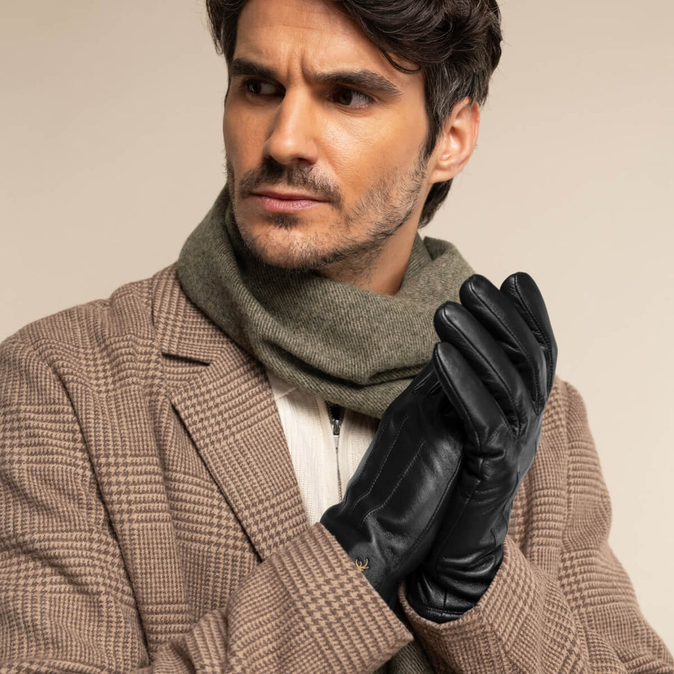 Jake (black) - sheepskin gloves with warm fleece lining & touchscreen feature - Schwartz & von Halen - UK - 6