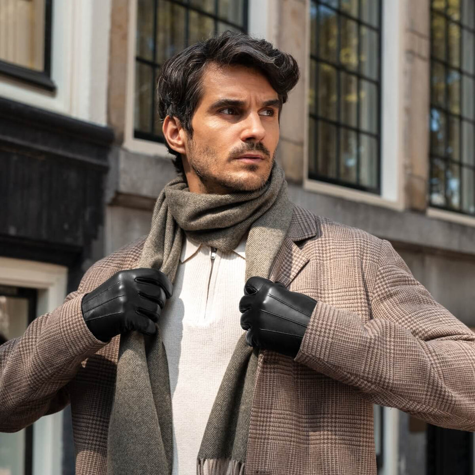 Jake (black) - sheepskin gloves with warm fleece lining & touchscreen feature - Schwartz & von Halen - UK - 8